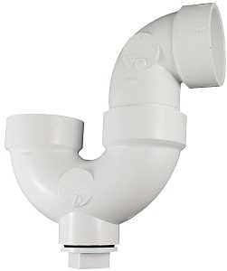 Canplas 193201AS P-Trap, 1-1/2 in, Hub, PVC, White, SCH 40 Schedule