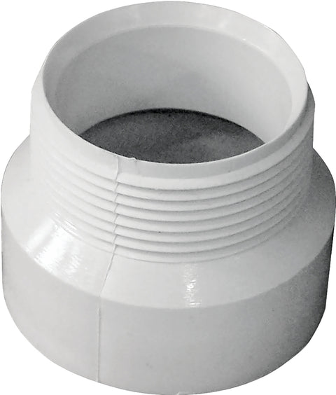 Canplas 192871 Pipe Adapter, 1-1/2 in, MNPT x Hub, PVC, White