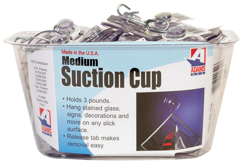 Adams Suction Cup With Hooks Plastic Clear