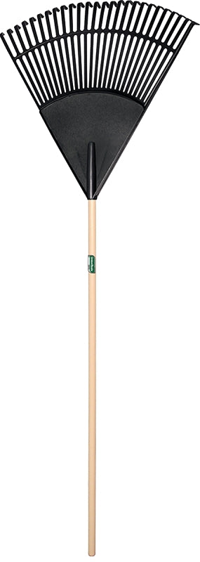 UnionTools 64309 Leaf Rake, Polypropylene Tine, 26-Tine, Hardwood Handle, 48 in L Handle