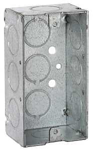 Raco 8650 Welded Handy Box, 11-1/2 cu-in, 1-Gang, 11-Knockout, 1/2 in Knockout, Steel, Gray