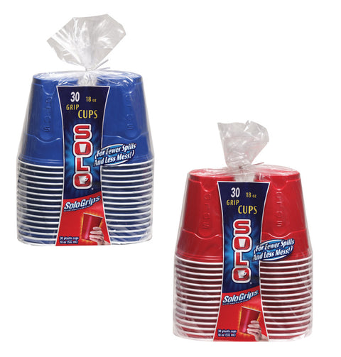 Solo 18 oz. Mixed Red and Blue Plastic Plastic Cups 30 pk