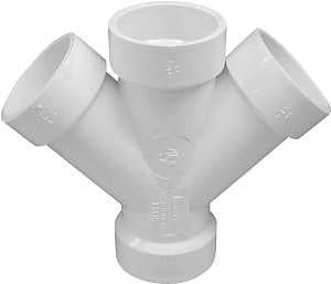 Genova 73415 Pipe Wye, 1-1/2 in, Hub, PVC, SCH 40 Schedule