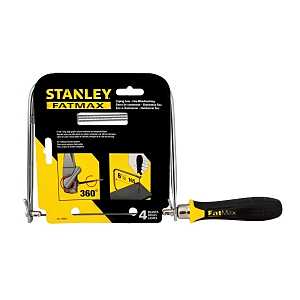 STANLEY 15-106A Coping Saw, 6-3/8 in L Blade, 15 TPI, HCS Blade, Cushion-Grip Handle, Plastic/Rubber Handle