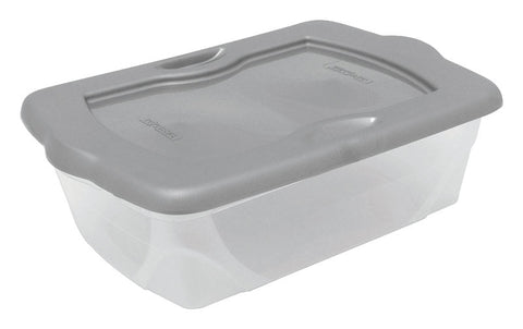 Homz Storage Box 12 qt. Gray/Clear
