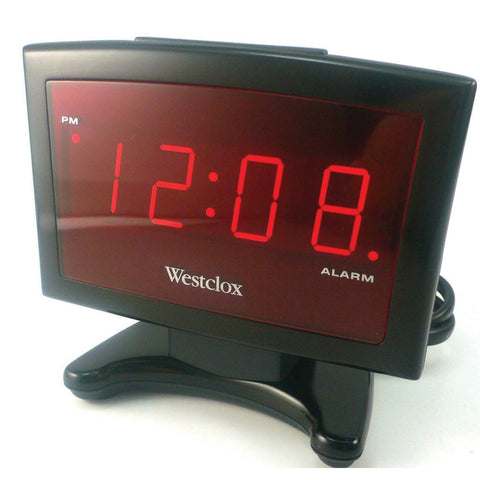 Westclox 0.9 in. L Black Digital LED Alarm Clock Batteries Required