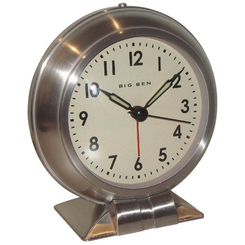 Westclox 3.8 in. L Silver Analog Analog Alarm Clock Batteries Required