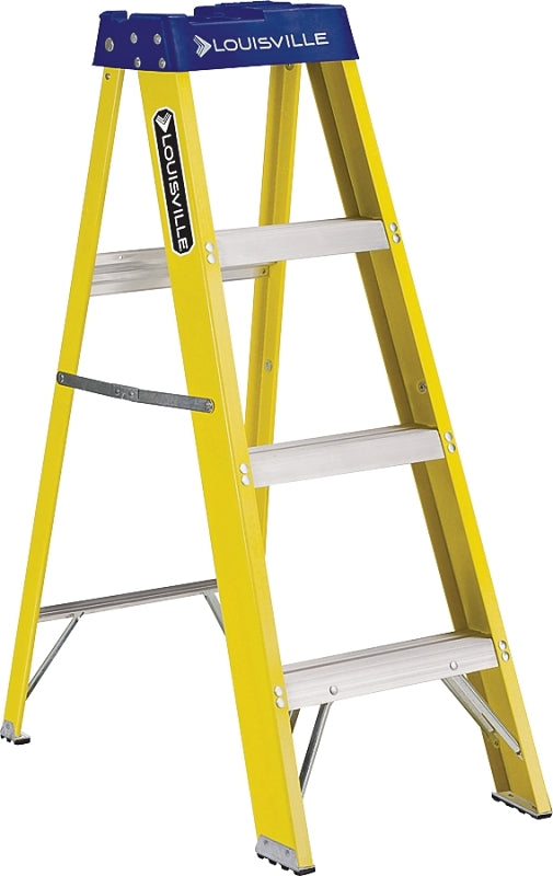 Shell Ladders Louisville FS2004 Step Ladder, 4 ft H, Type I Duty Rating, Fiberglass ...