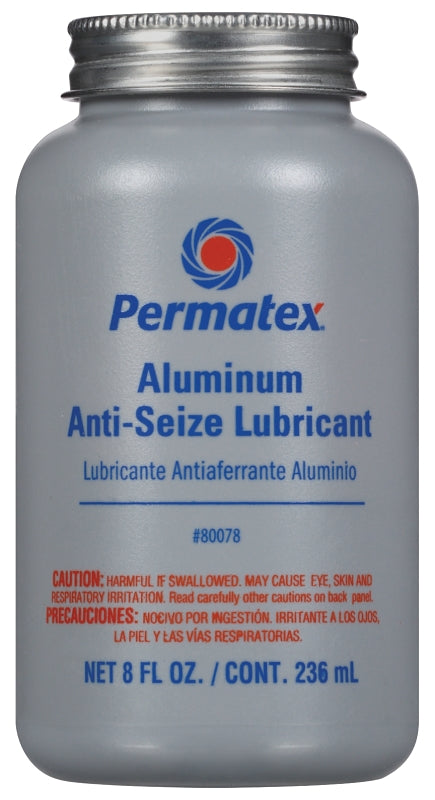 Permatex 80078 Lubricant, Grease Base, Silver, 8 oz Bottle, Paste
