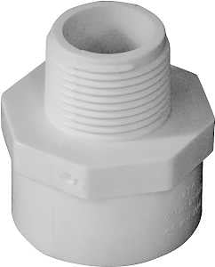 IPEX 435616 Reducing Pipe Adapter, 1 x 3/4 in, Slip x MPT, PVC, White, SCH 40 Schedule, 450 psi Pressure