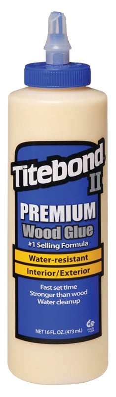 Titebond II 5004 Wood Glue, Yellow, 16 oz Bottle