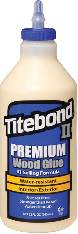 Titebond II 5005 Wood Glue, Yellow, 1 qt Bottle