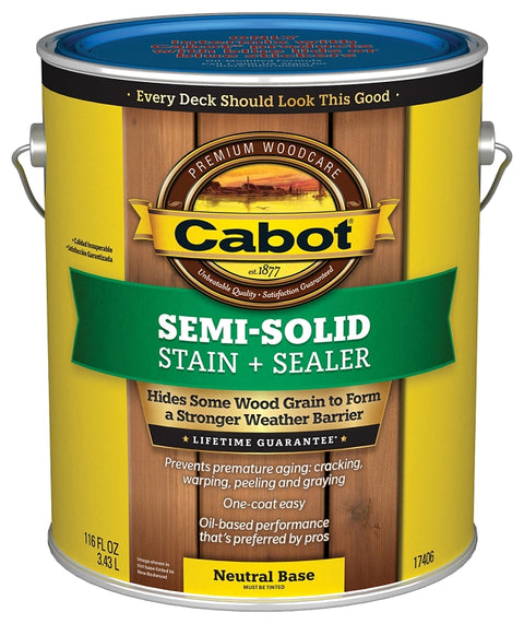 Cabot 140.0017406.007 Semi Transparent Stain, Liquid, 1 gal, Pack of 4