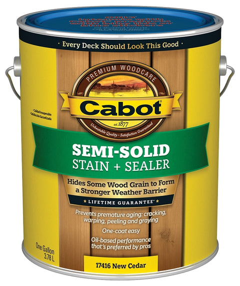 Cabot 140.0017416.007 Semi Transparent Stain, New Cedar, 1 gal, Liquid, Oil Base, Pack of 4