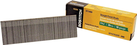 Bostitch BT1340B Nail, 1-9/16 in L, 18 Gauge, Steel, Coated, Brad Head, Smooth Shank