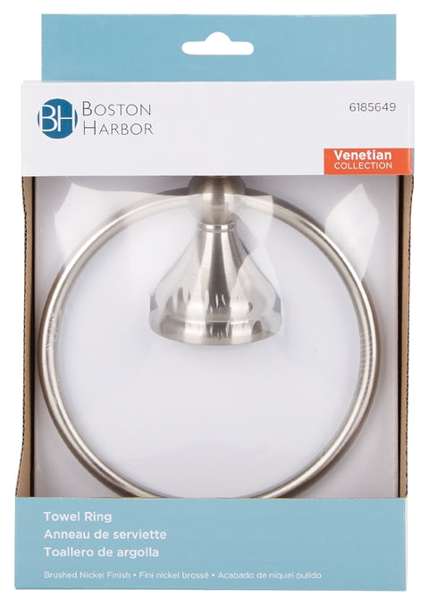 Boston Harbor L5060-13B-103L Towel Ring, 6 in Dia Ring, Wall Mounting