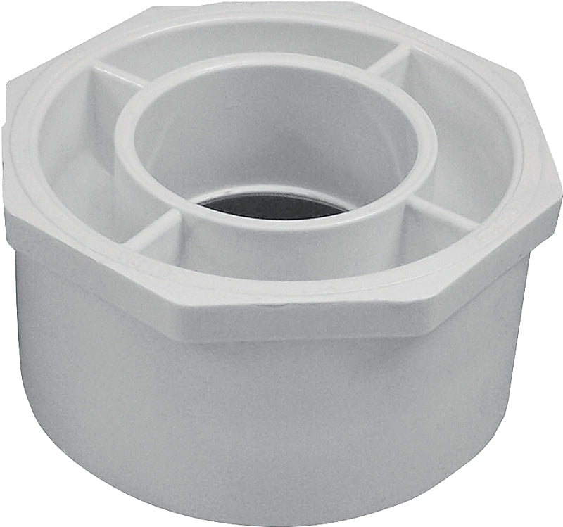 IPEX 035677 Reducer Bushing, 4 x 2 in, Spigot x Socket, PVC, White, SC ...