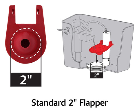 Korky 2001BP Toilet Flapper, Chlorazone Rubber, Red, For: Brass and Plastic Flush Valves