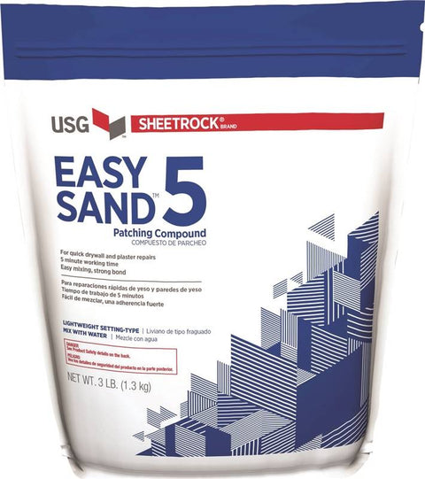Sheetrock 384024 All-Purpose Lightweight Setting-Type Joint Compound, 3 lb, Bag, White to Off-White, Solid Powder