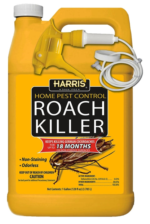 Harris HRS-128 Roach Killer, Liquid, Spray Application, 1 gal