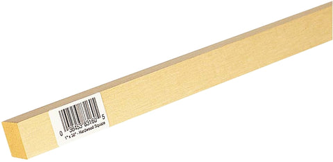 Waddell 8316UB Dowel Rod, Square, 1 in Dia, 36 in L, Hardwood, Pack of 4