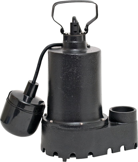 Superior Pump 92331 Sump Pump, 4.1 A, 120 V, 0.33 hp, 1-1/2 in Outlet, 46 gpm, Iron