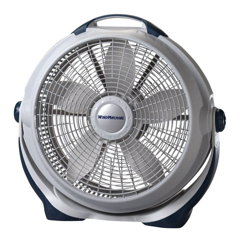 Lasko Wind Machine Floor Fan 23-3/8 in. H x 25-3/8 in. L x 7-3/16 in. W 3 speed AC 5 blade Gray