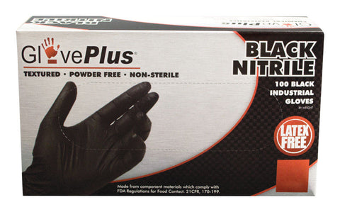 Gloveplus Nitrile Gloves Large 100 pk Black