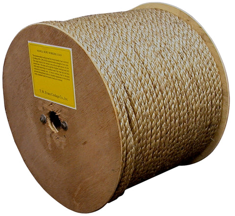 T.W. Evans Cordage 25-003 Rope, 3/8 in Dia, 600 ft L, Manila, Natural