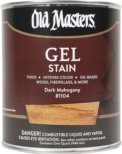 Old Masters 81104 Gel Stain, Dark Mahogany, Liquid, 1 qt, Can