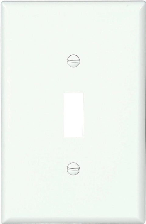 Eaton Wiring Devices PJ1W-10-L Switch Wallplate, 4.87 in L, 3.13 in W, 1 -Gang, Polycarbonate, White, Smooth