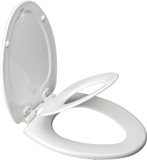 Bemis 183SLOWA Toilet Seat, Elongated, Molded Wood, White, Twist Hinge