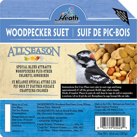 Heath DD-24 Suet Cake, All-Season, 10 oz, Pack of 12