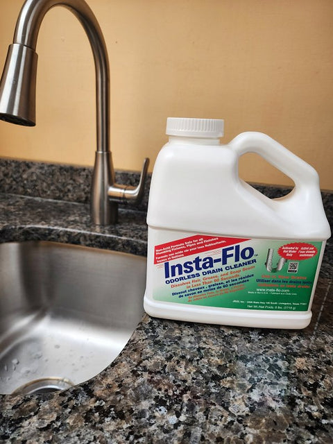 Insta-Flo IS-600 Drain Cleaner, Solid, White, Odorless, 6 lb Bottle, Pack of 4