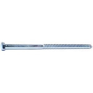 Midwest Fastener 01325 Lag Screw, 3/8 in Thread, 8 in OAL, Zinc
