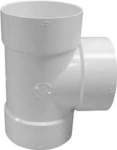 Canplas 414104BC Bullnose Pipe Tee, 4 in, Hub, PVC, White