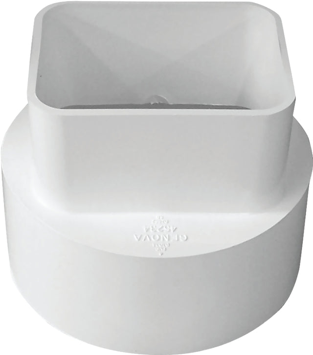Sewer Shell Canplas 414432BC Sewer Downspout Adapter, 2 x 3 x 4 in Connection, Hub ...