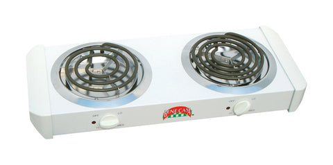 Bena Casa Double Burner 9.5 in. x 3.5 in. x22.5 in. Stainless Steel White