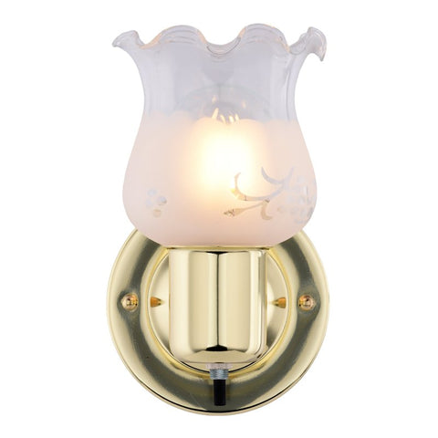 Boston Harbor W22BB01-2349ECD3L Single Light Wall Fixture, 60 W, 120 V, Type C or CFL, Steel, Polished Brass
