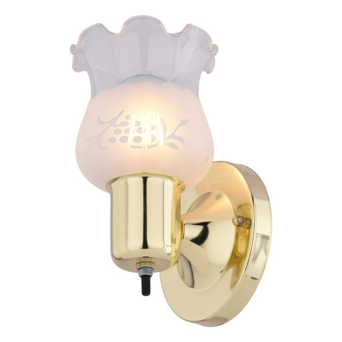 Boston Harbor W22BB01-2349ECD3L Single Light Wall Fixture, 60 W, 120 V, Type C or CFL, Steel, Polished Brass