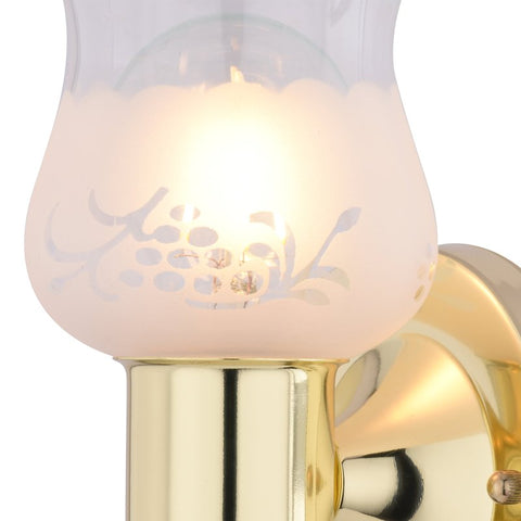 Boston Harbor W22BB01-2349ECD3L Single Light Wall Fixture, 60 W, 120 V, Type C or CFL, Steel, Polished Brass