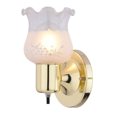 Boston Harbor W22BB01-2349ECD3L Single Light Wall Fixture, 60 W, 120 V, Type C or CFL, Steel, Polished Brass