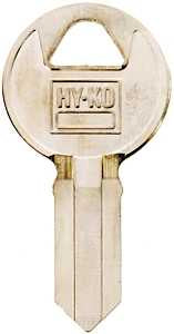 Hy-Ko 11010IL1 Key Blank, Brass, Nickel, For: Illinois Cabinet, House Locks and Padlocks, Pack of 10
