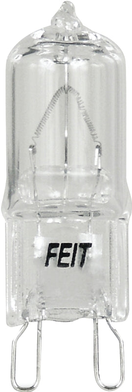 Feit Electric BPQ25/G9/CAN Halogen Bulb, 1-3/4 in L Dimensions, 25 W, G9 Lamp Base, JCD T4 Lamp, 3000 K Color Temp, Pack of 6