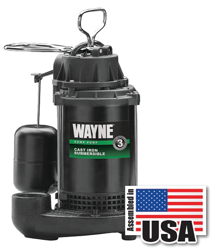 Wayne CDU790 Sump Pump, 1-Phase, 9.5 A, 120 V, 0.33 hp, 1-1/2 in Outle ...