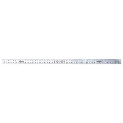 Johnson COLORmaxx Series J48 Straight Edge Ruler, 1/8, 1/16 in Graduation, Aluminum, Clear, 2 in W