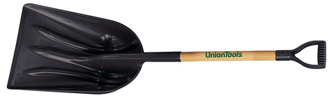 UnionTools 1681500 Snow Scoop, 14-1/4 in W Blade, 17-3/4 in L Blade, Polyethylene Blade, Wood Handle, 46 in OAL