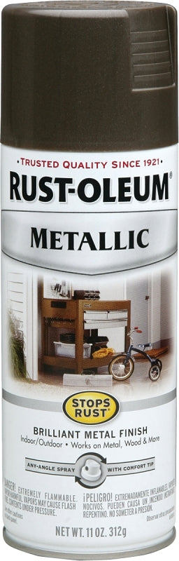 Rust-Oleum 7272830 Rust Preventative Spray Paint, 11 oz Can, 4 to 6 sq-ft Coverage Area, Metallic, Dark Bronze