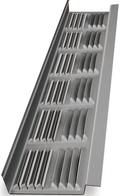 Master Flow LSV8 Soffit Vent, 2-3/4 in L, 1/4 in W, 68 sq-ft Net Free Ventilating Area, Aluminum, Mill, Pack of 50