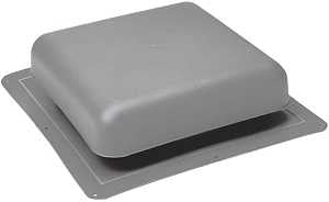 Master Flow RT65G Roof Louver, 18-1/2 in L, 18 in W, Resin, Gray, Pack of 10